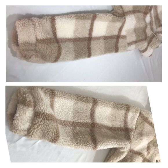 Michael Stars Sherpa Jacket Rose Plaid Teddy Jacket Size Large - Picture 7 of 16